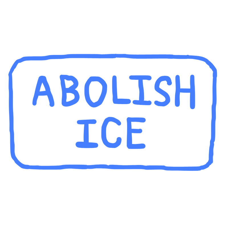 blue printed ABOLISH ICE iron-on patch (custom/made to order)