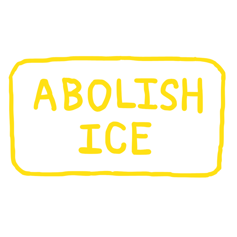 yellow printed ABOLISH ICE iron-on patch (custom/made to order)
