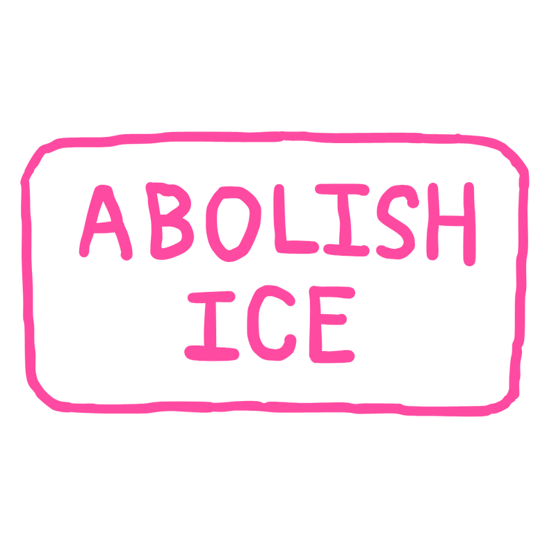 magenta printed ABOLISH ICE iron-on patch (custom/made to order)