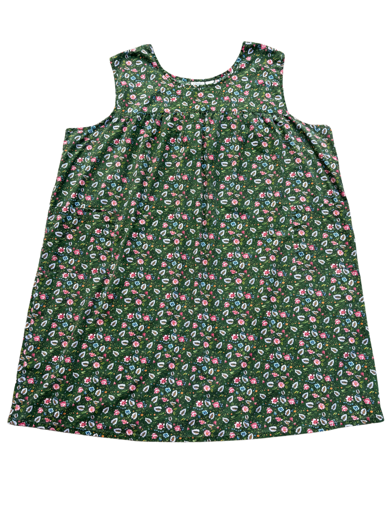green floral vintage dress  (5X)