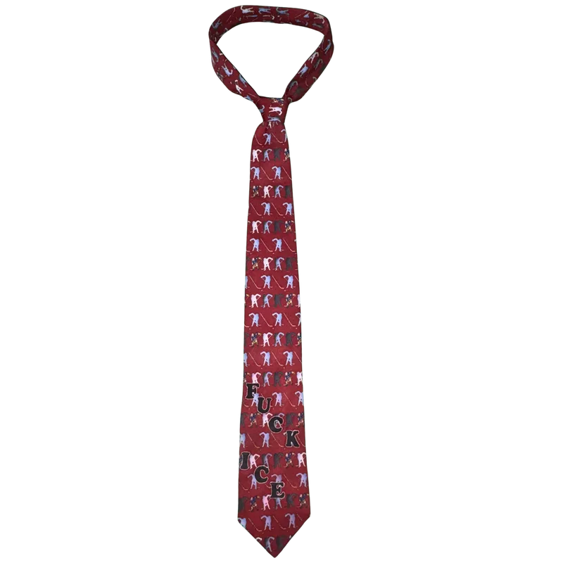 FUCK ICE hockey-themed tie 