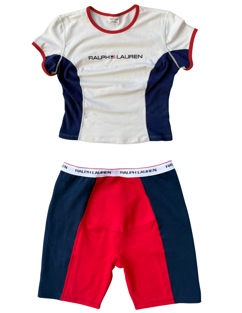 2 piece vintage ralph lauren workout set  (top: L, bottom: M)